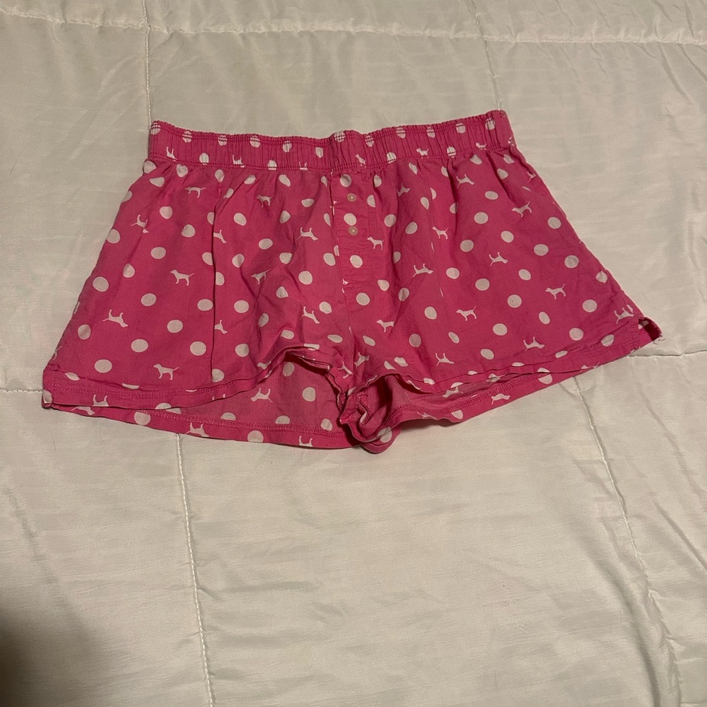 PINK Victoria's Secret Pink and White Sleep Shorts